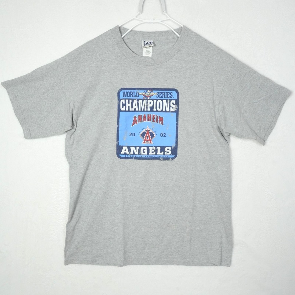 Vintage Y2K Lee Sport Anaheim Angels‎ 2002 World Series Champions T-Shirt Large